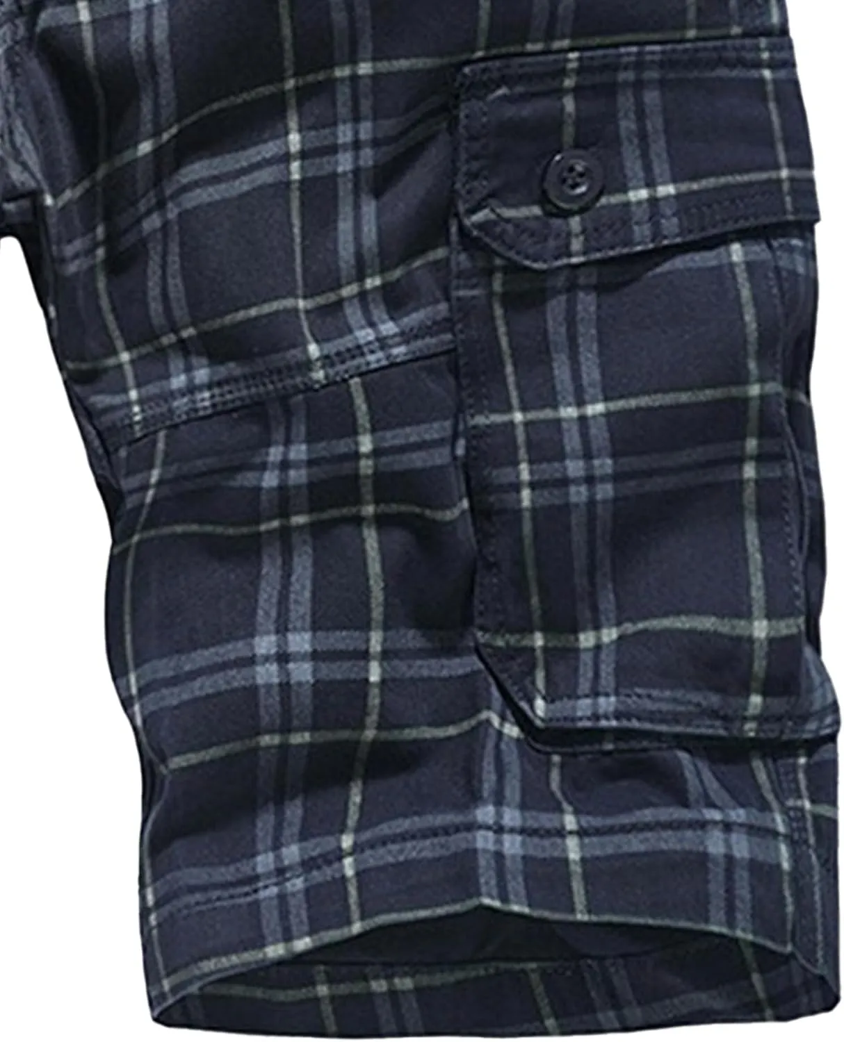 Maiyifu-GJ Mens Cargo Shorts Lightweight Casual Hiking Shorts with Multi Pockets Elastic Waist Cotton Short Pants