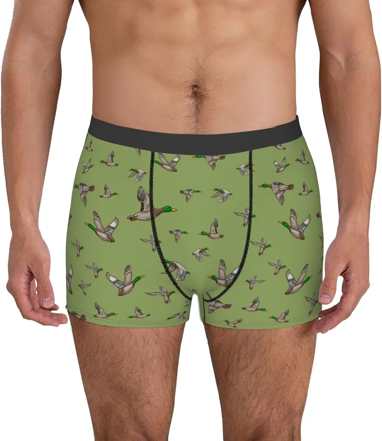 Mallard Duck Print Boxer Briefs For Men Breathable Underwear-