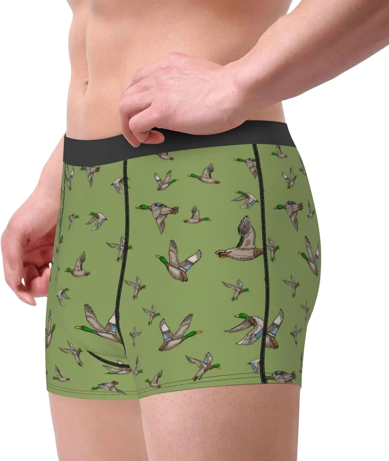 Mallard Duck Print Boxer Briefs For Men Breathable Underwear-