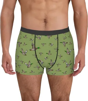 Mallard Duck Print Boxer Briefs For Men Breathable Underwear-