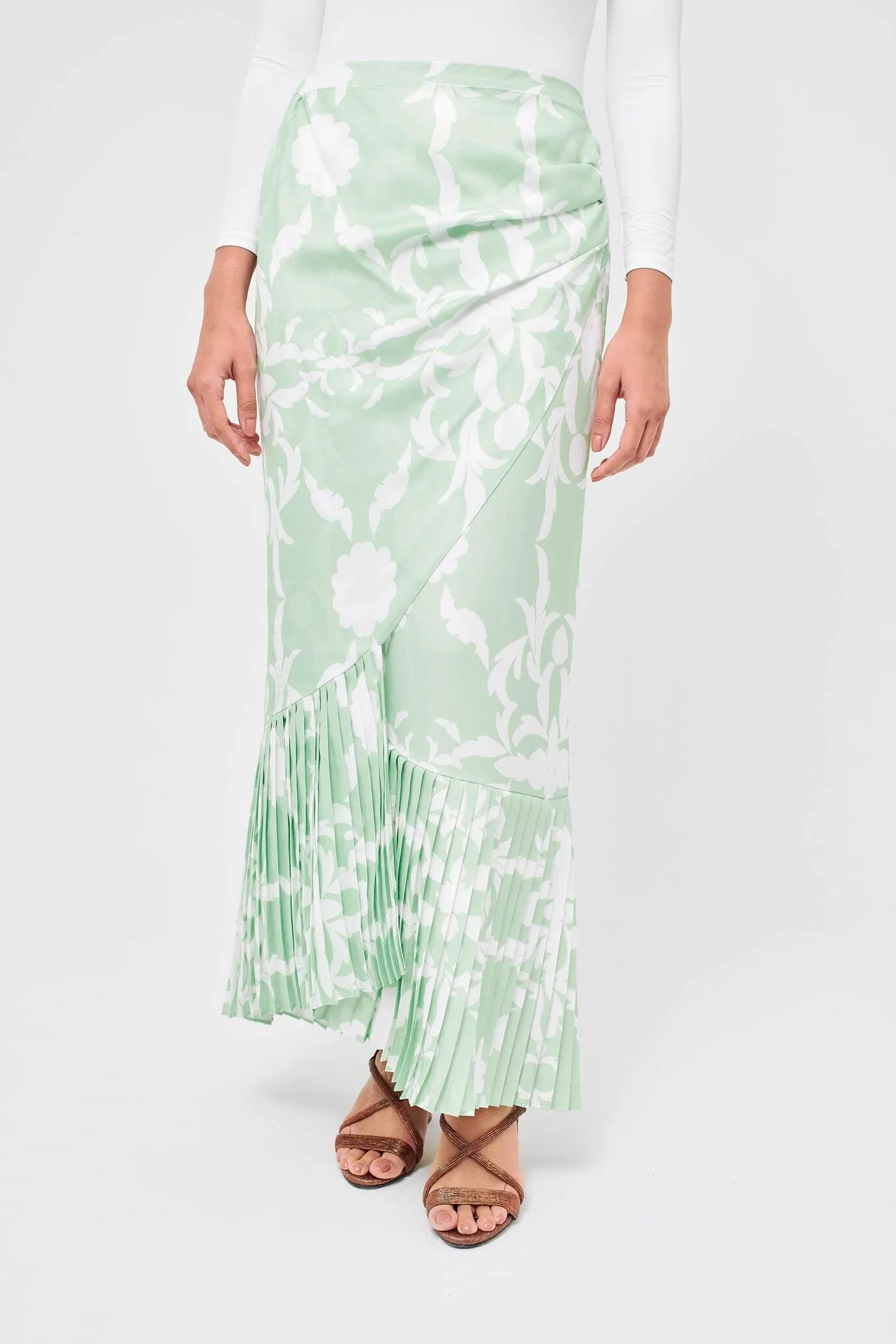 Maria Mint Pleated Skirt