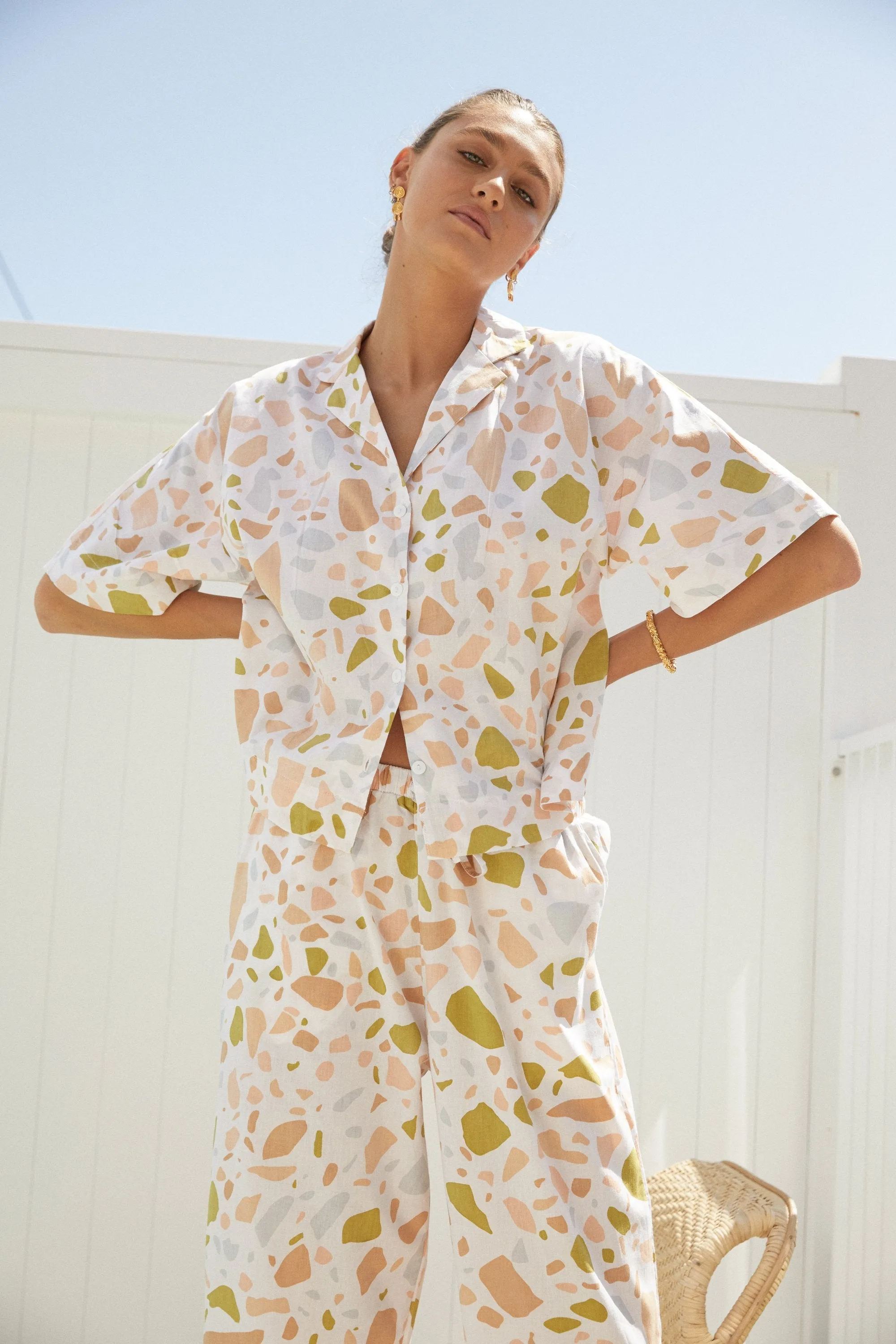 Marnie Sleep Set - Lounge Pants - Cotton - Terrazzo