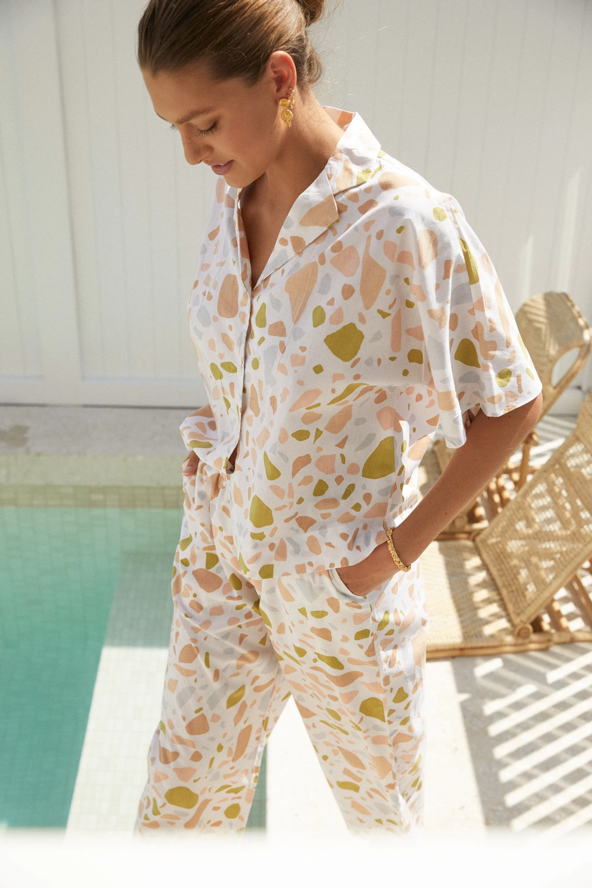 Marnie Sleep Set - Lounge Pants - Cotton - Terrazzo