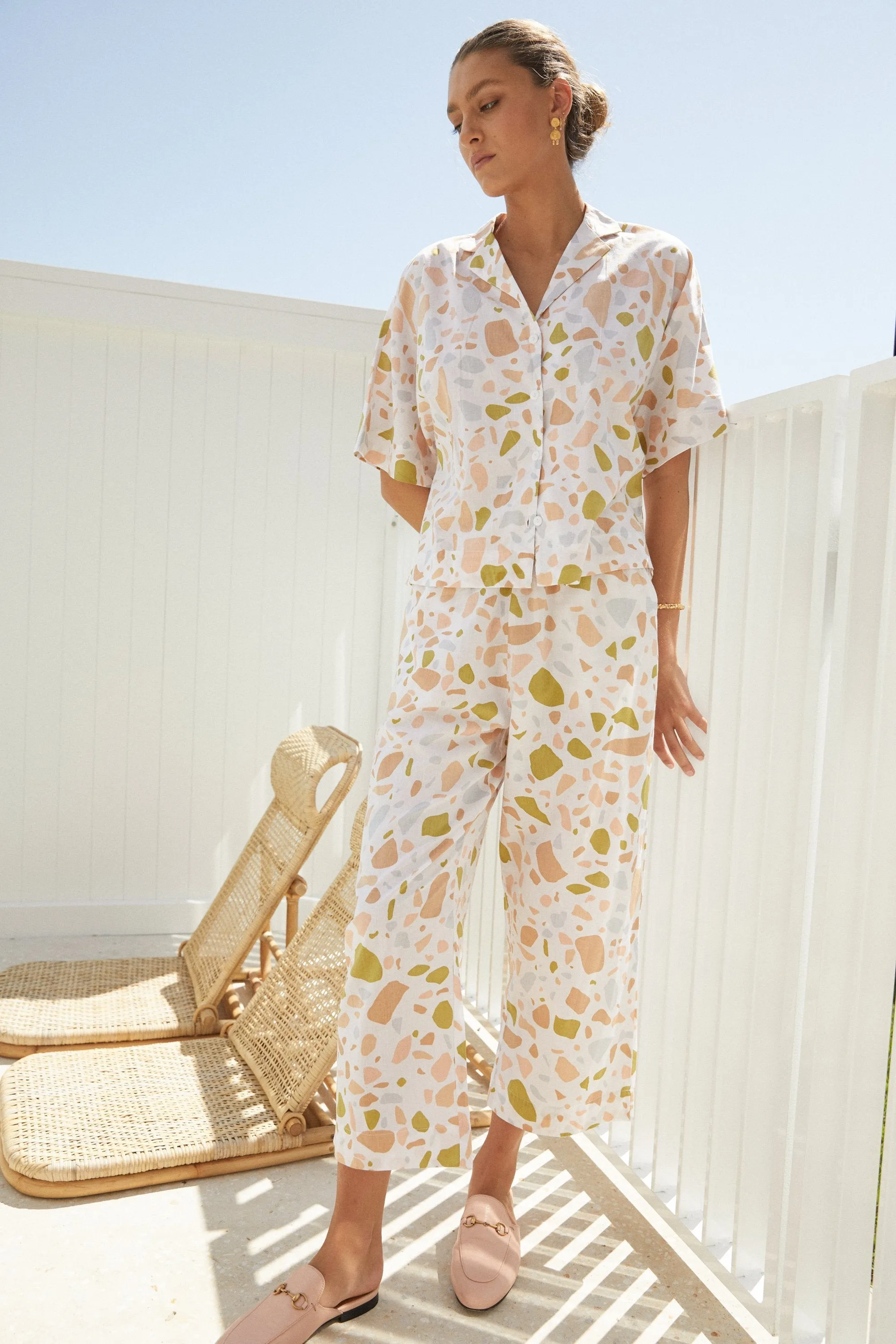 Marnie Sleep Set - Lounge Pants - Cotton - Terrazzo