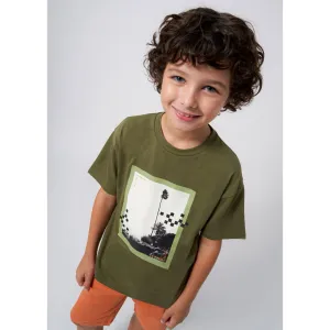 Mayoral Older Boys T-Shirt Palm Image 6036 Khaki