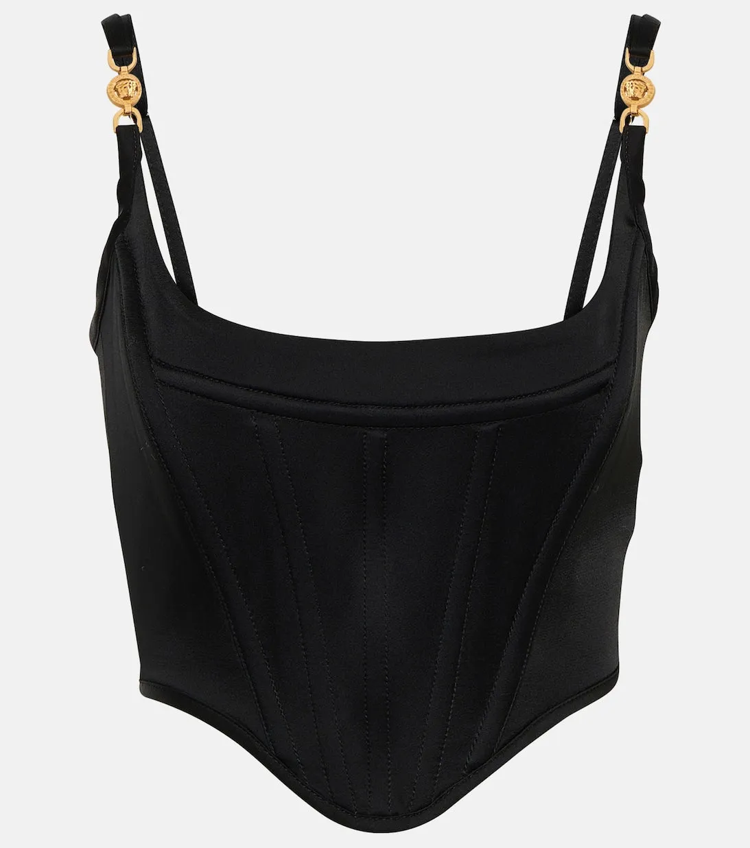 Medusa '95 VERSACE Satin Decorated Bustier, Black