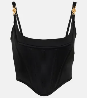 Medusa '95 VERSACE Satin Decorated Bustier, Black