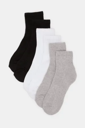 Men Assorted Ankle Socks Set (Pack of 3)