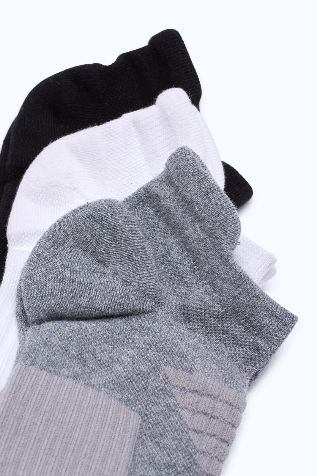 Men Assorted Plain Ankle Socks (3 Pairs)