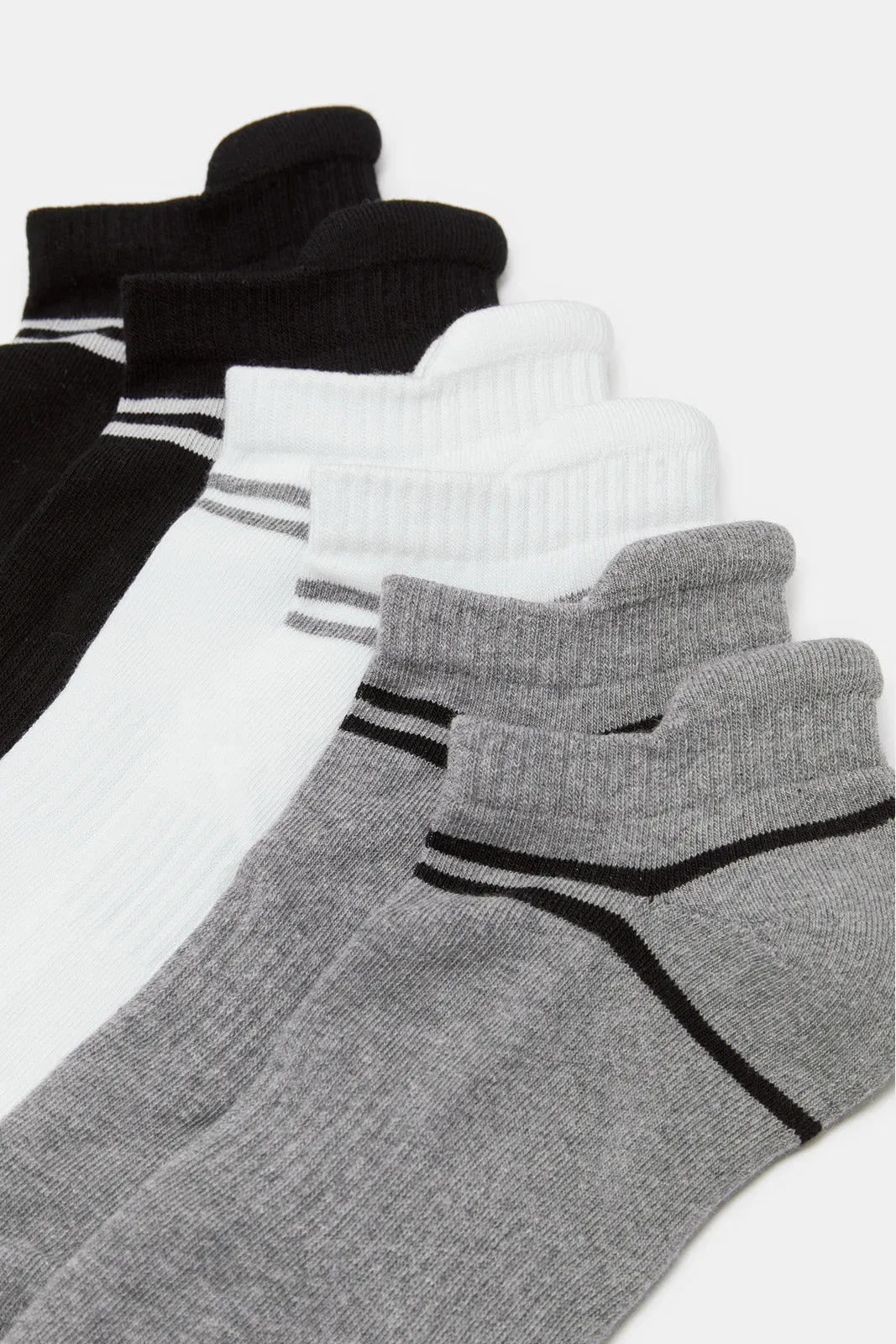 Men Assorted Printed Trainer Socks Set (3 Pairs)