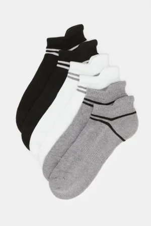 Men Assorted Printed Trainer Socks Set (3 Pairs)