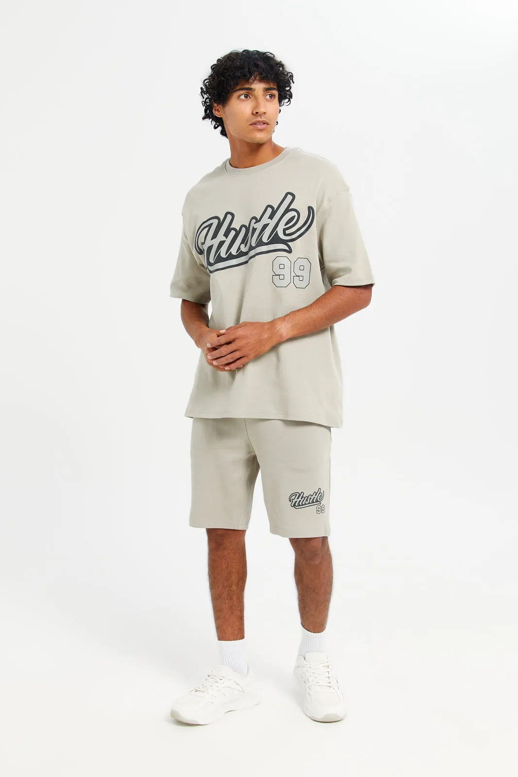 Men Beige Printed Lounge Shorts