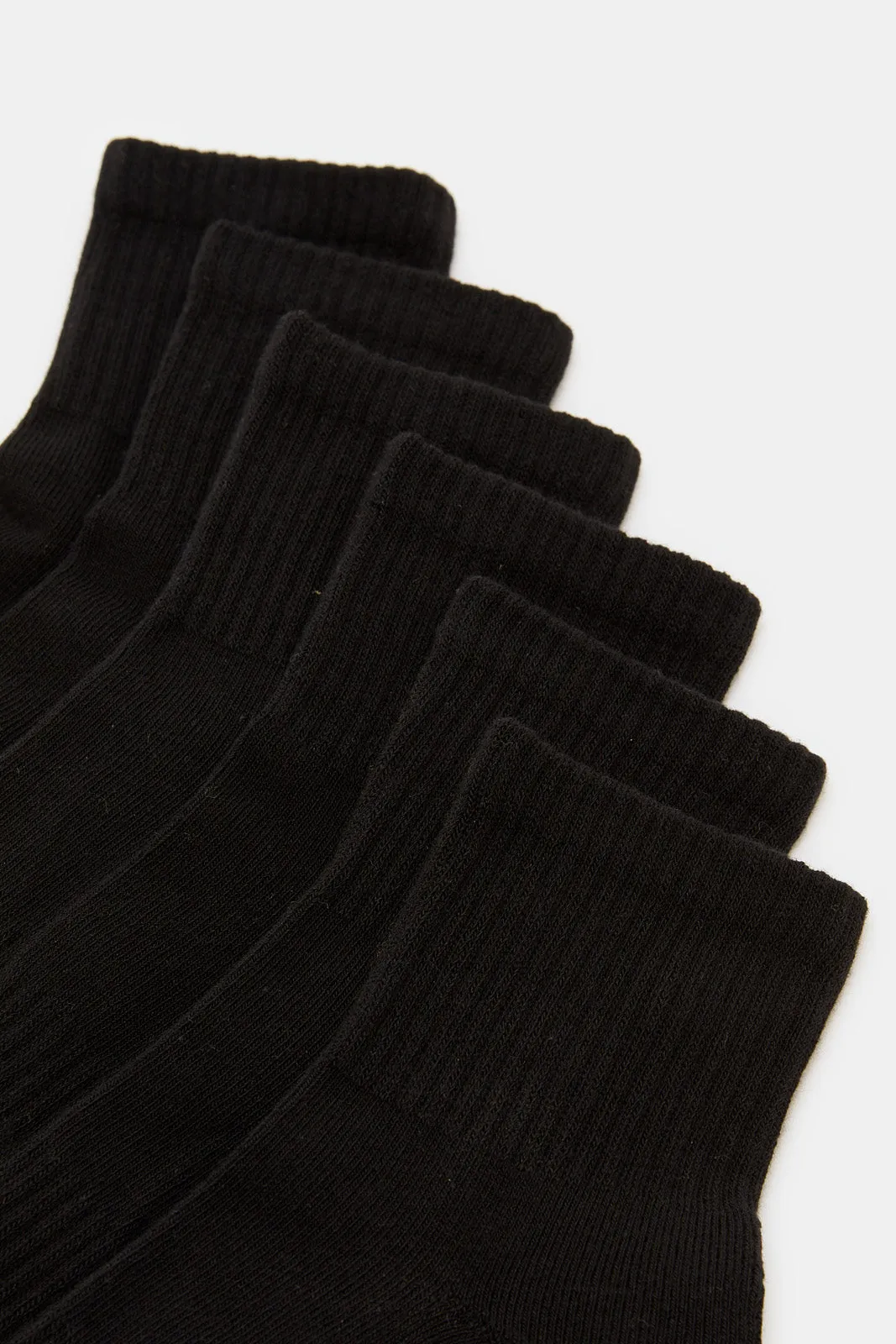 Men Black Ankle Socks Set (Pack of 3)