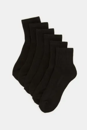 Men Black Ankle Socks Set (Pack of 3)