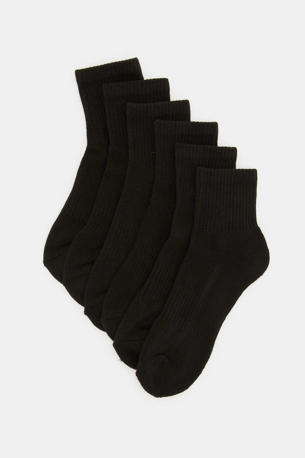 Men Black Ankle Socks Set (Pack of 3)