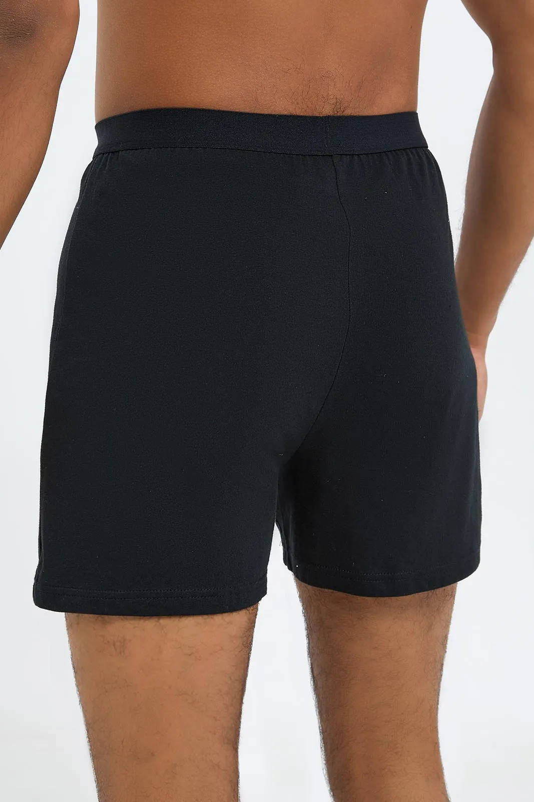 Men Black Loose Fit Boxers Set (Pack of 2)