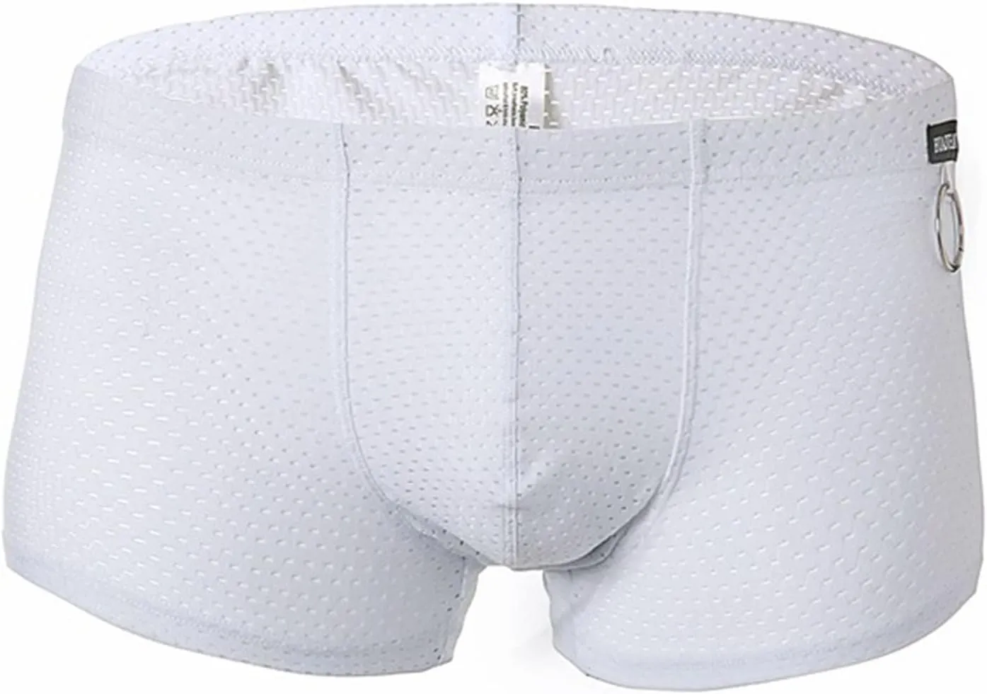 Men Breathable Underwear Sheer Mesh Sexy See Through Bulge Pouch Boxer Briefs Trendy Low Waist Stretch Comfort Soft Underwear