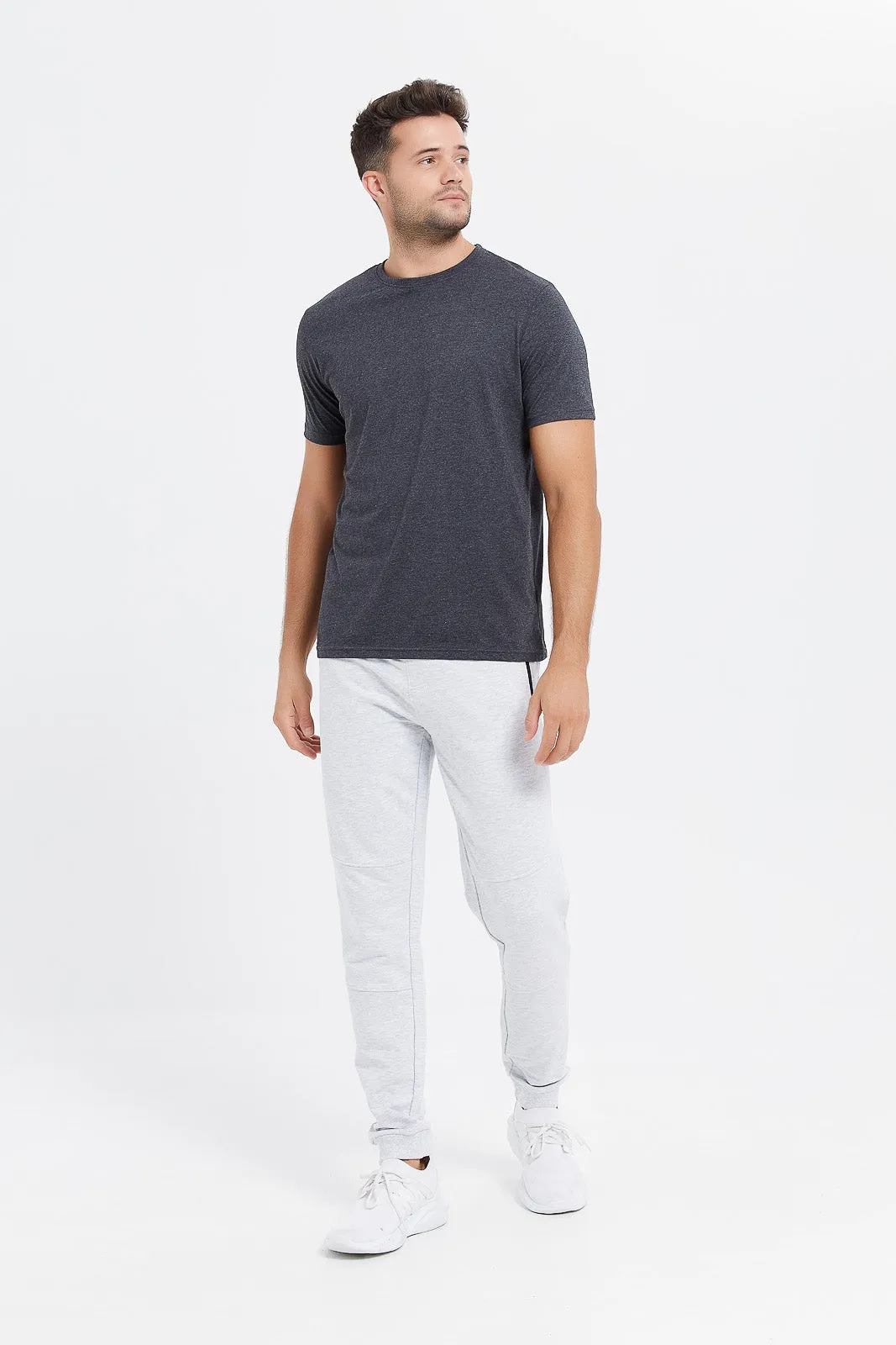 Men Charcoal Basic T-Shirt