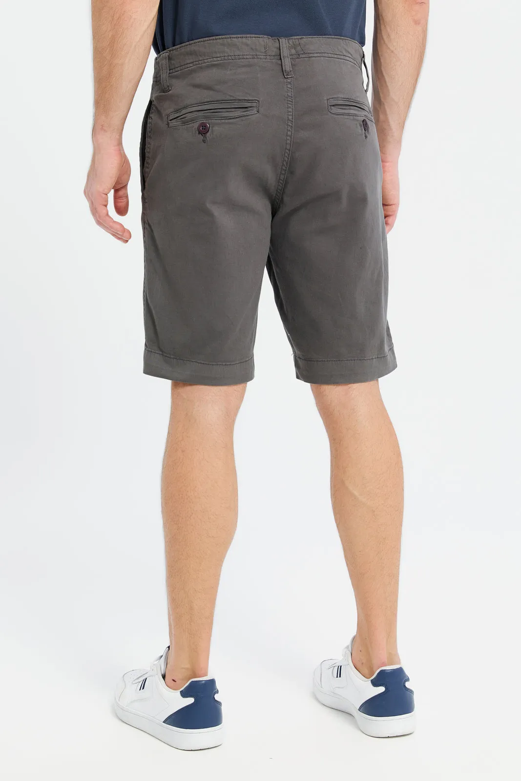 Men Charcoal Chino Shorts