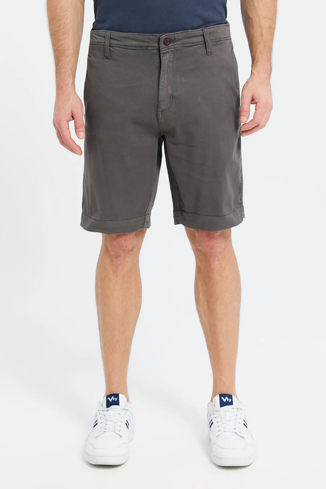 Men Charcoal Chino Shorts