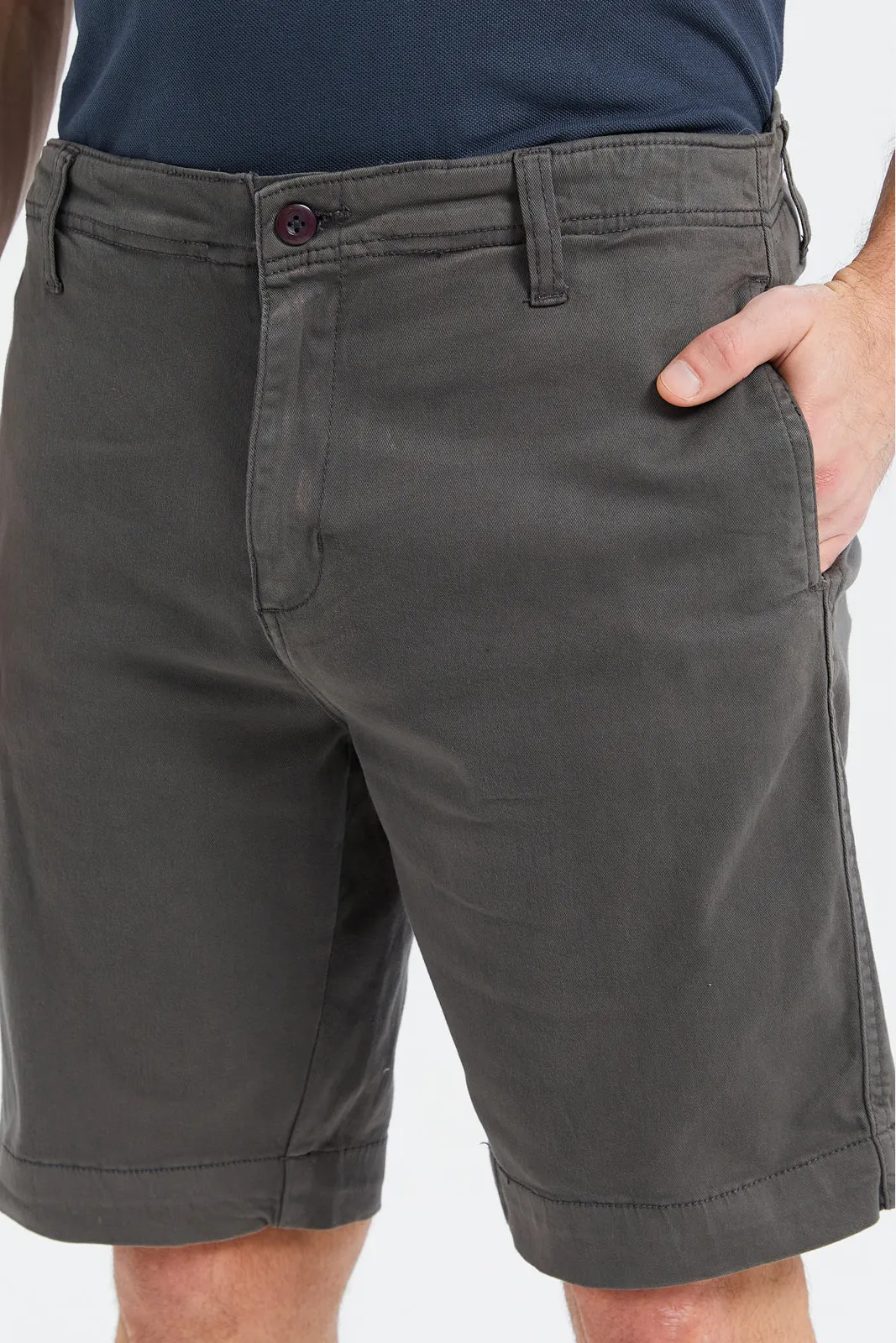 Men Charcoal Chino Shorts