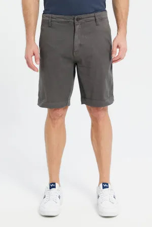 Men Charcoal Chino Shorts