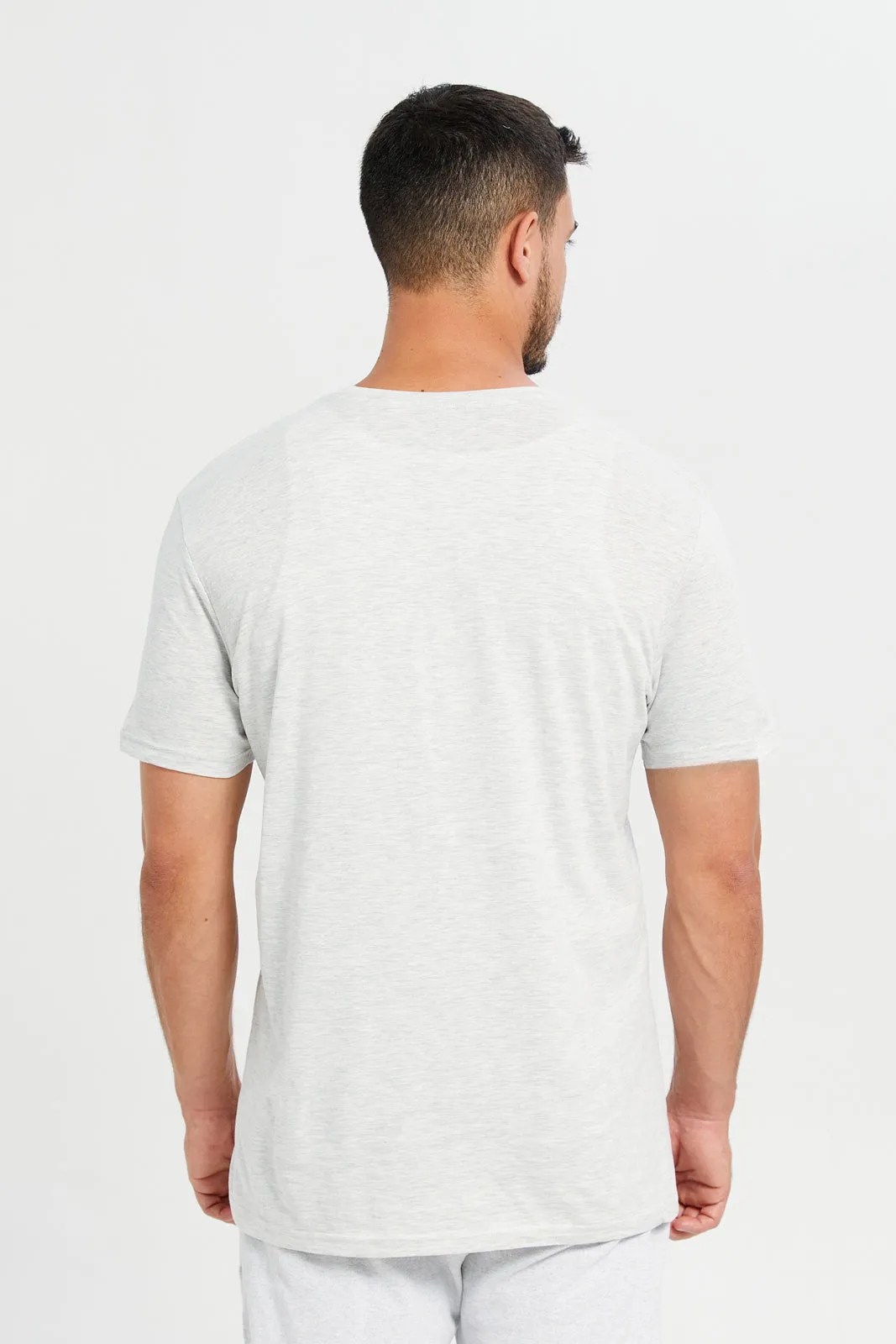Men Ecru Crew Neck T-Shirt