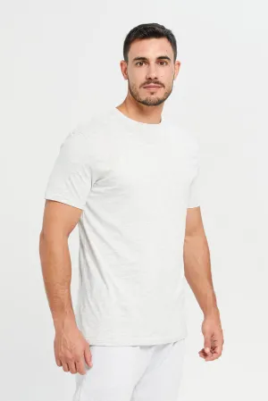 Men Ecru Crew Neck T-Shirt