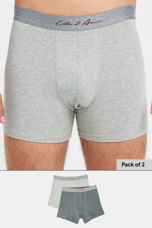 Men Grey And Charcoal Hipster Briefs (Pack of 2)