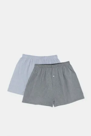 Men Grey Checkered Boxers (Pack of 2)