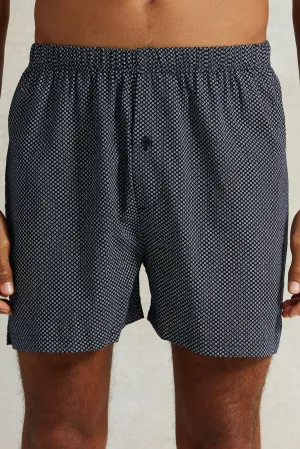 Men Grey Printed Woven Boxer Set (Pack of 2)