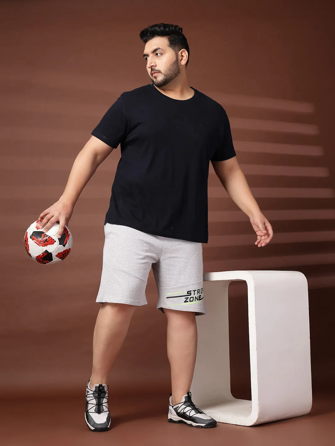 Men Grey Regular Fit Shorts
