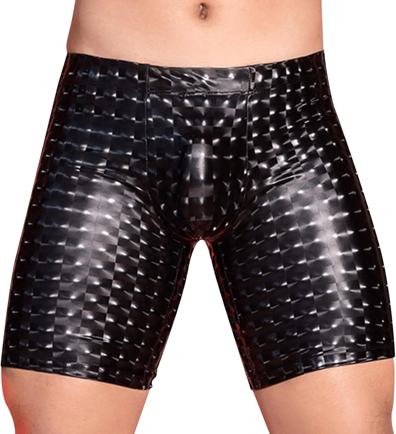 Men Mesh Yoga Pant See Through Compression Tights Workout Leggings Bulge Pouch Tight Trousers (One Size)