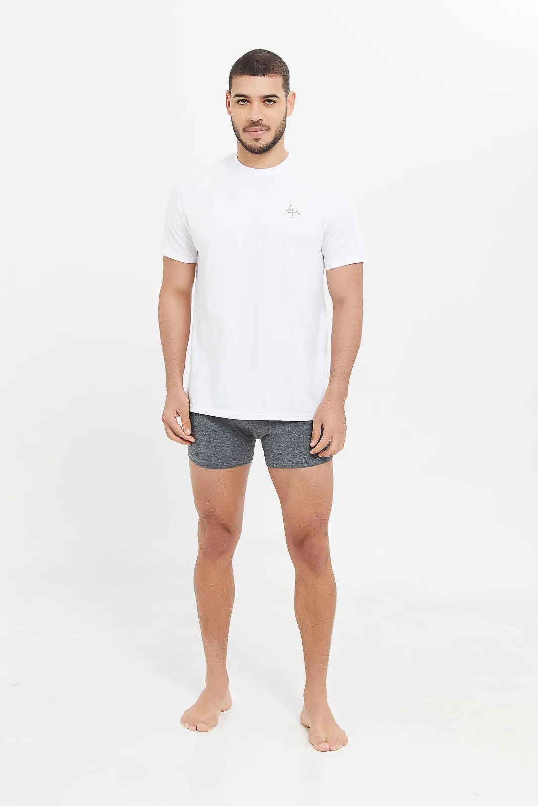 Men Plain Grey Hipster Set (Pack Of 2 )