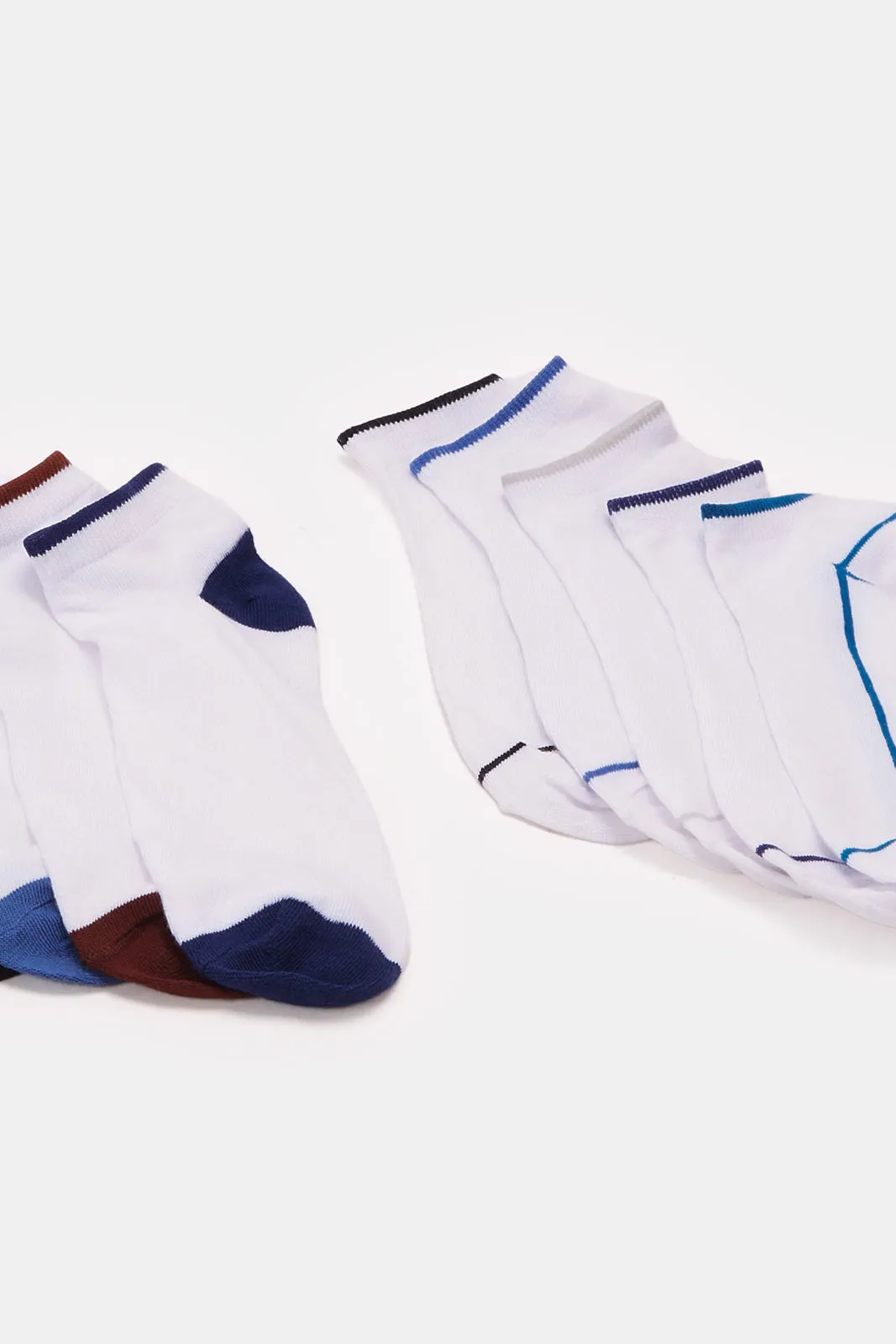Men White Ankle Socks (10 Pairs)