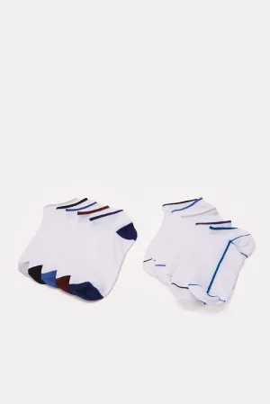 Men White Ankle Socks (10 Pairs)