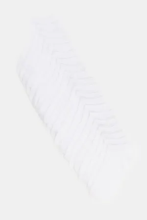 Men White Plain Socks Value Set (Pack Of 10)