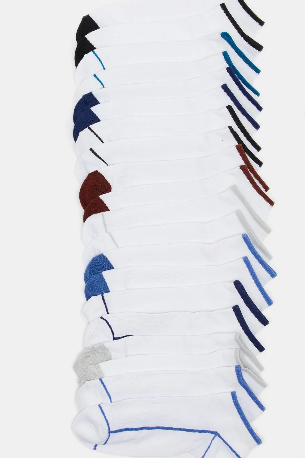 Men White White Ankle Socks (10 Pairs)
