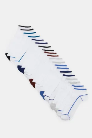 Men White White Ankle Socks (10 Pairs)
