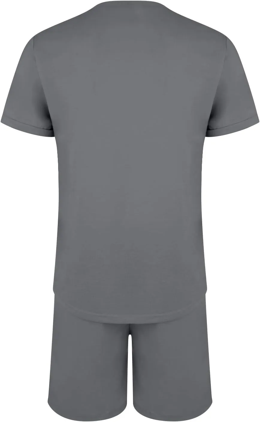 Mens 2 Piece Hawaiian Outfits Short Sleeve Casual T-Shirts and Shorts Matching Set Summer Beach Lounge Tracksuits Set