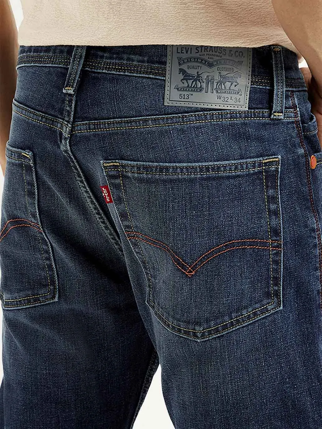 Men's 513 Slim Straight Fit Dark Blue Jeans