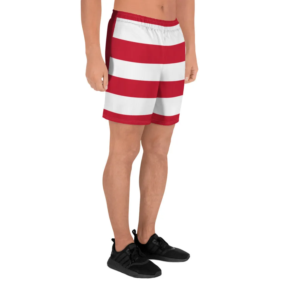 Men's Athletic Long Shorts Red