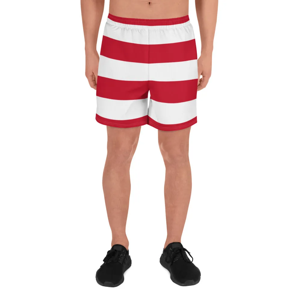 Men's Athletic Long Shorts Red