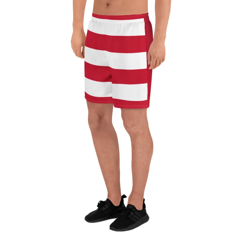 Men's Athletic Long Shorts Red