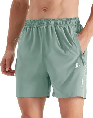 Mens Athletic Shorts -Running, Tennis Gym Workout Shorts for Men 5"/7"/9"- Comfort, Lightweight, 3 Zippered Pockets