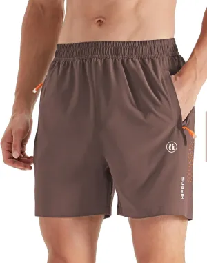 Mens Athletic Shorts -Running, Tennis Gym Workout Shorts for Men 5"/7"/9"- Comfort, Lightweight, 3 Zippered Pockets