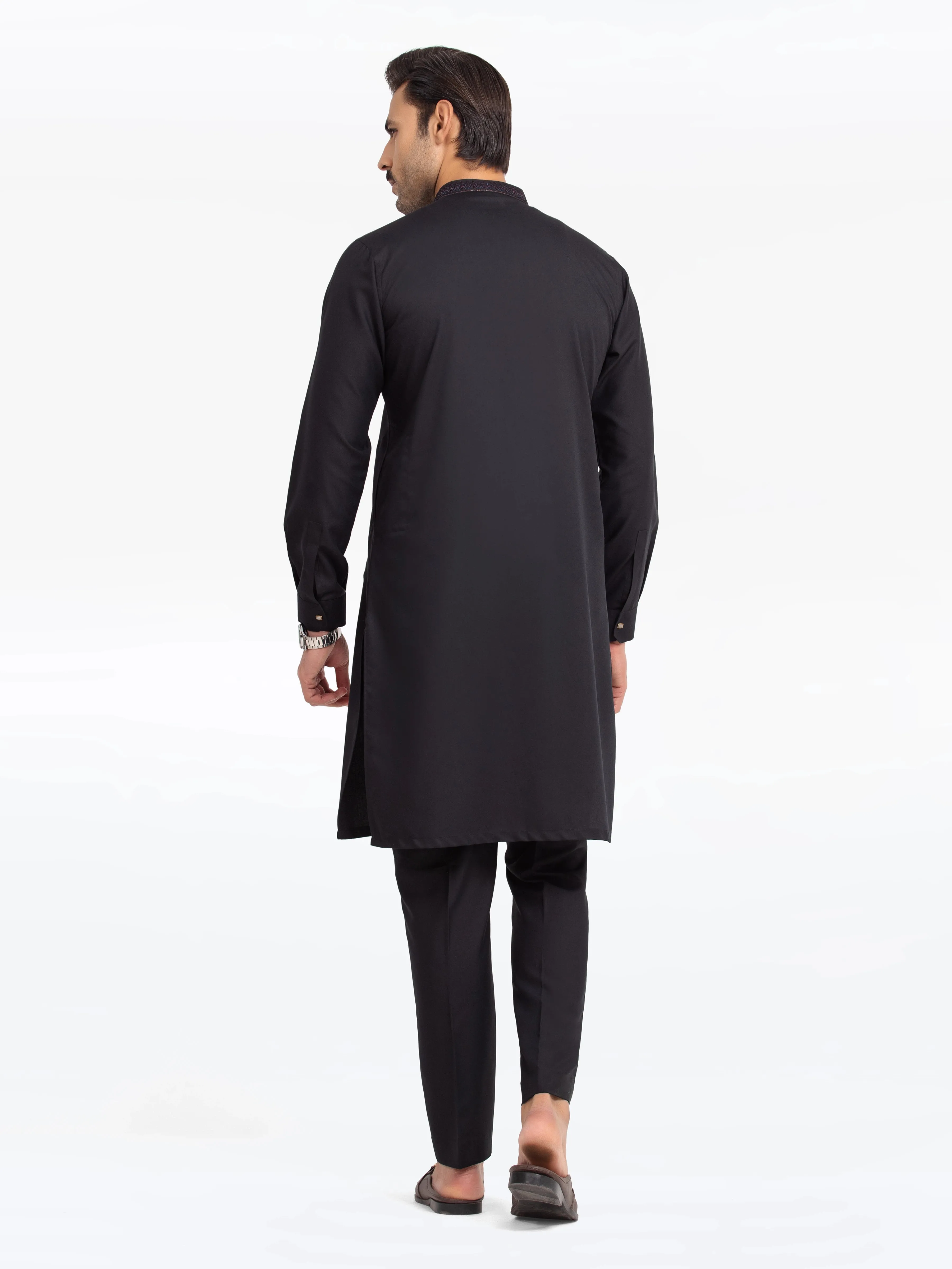 Men's Black Kurta Pajama - EMTKPT24-043