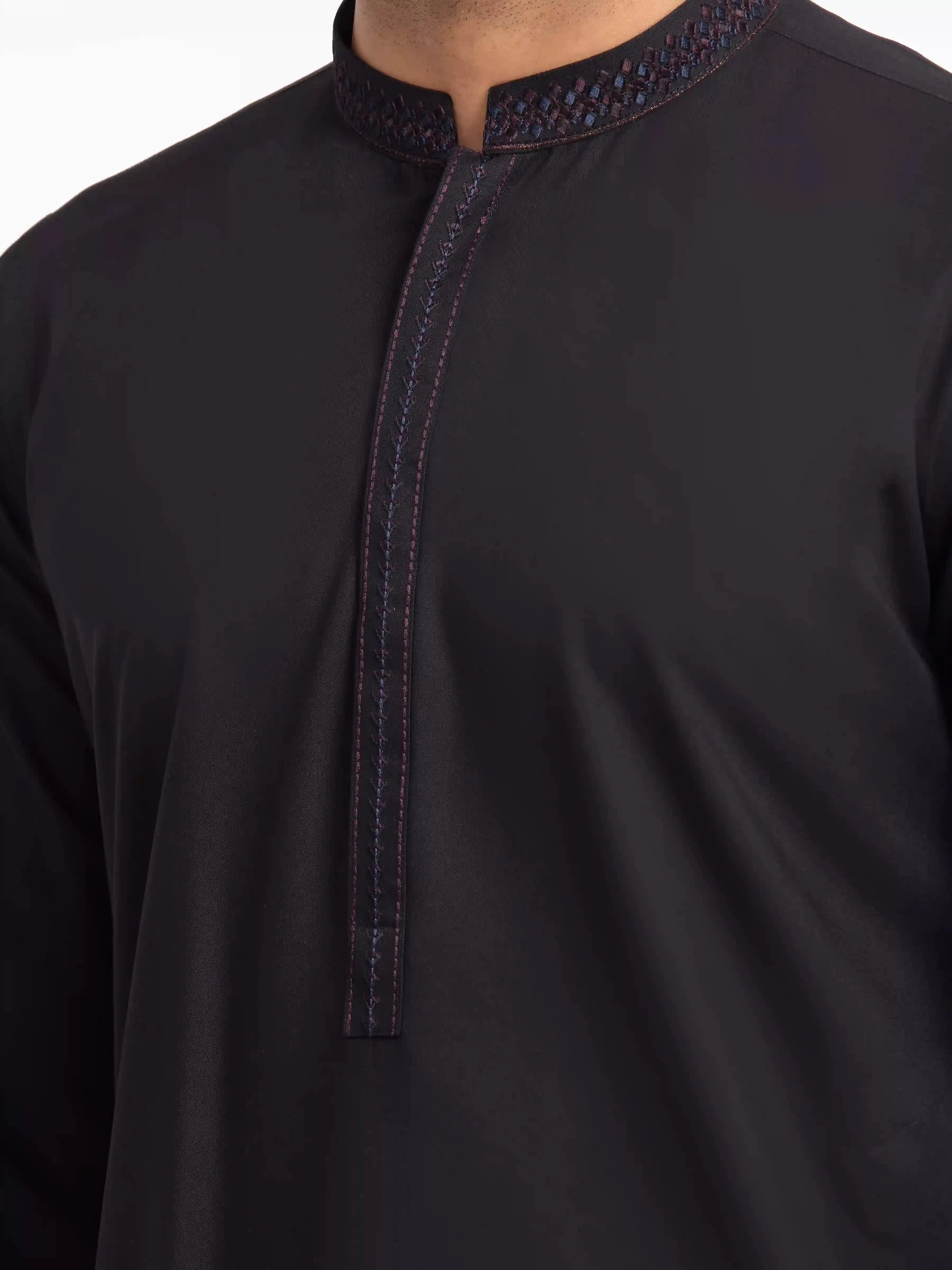 Men's Black Kurta Pajama - EMTKPT24-043