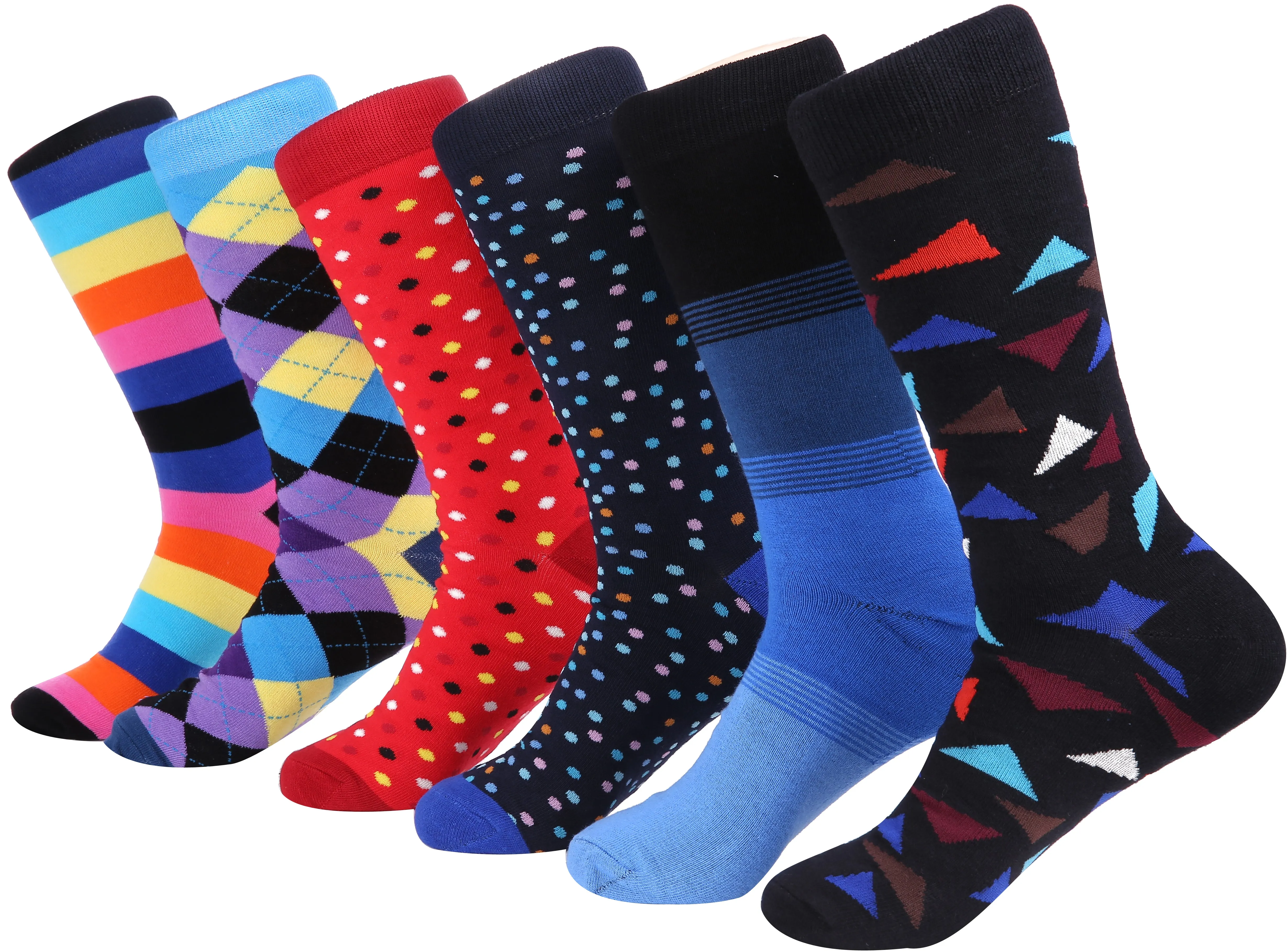 Men's Bold Designer Dress Socks 6 Pack