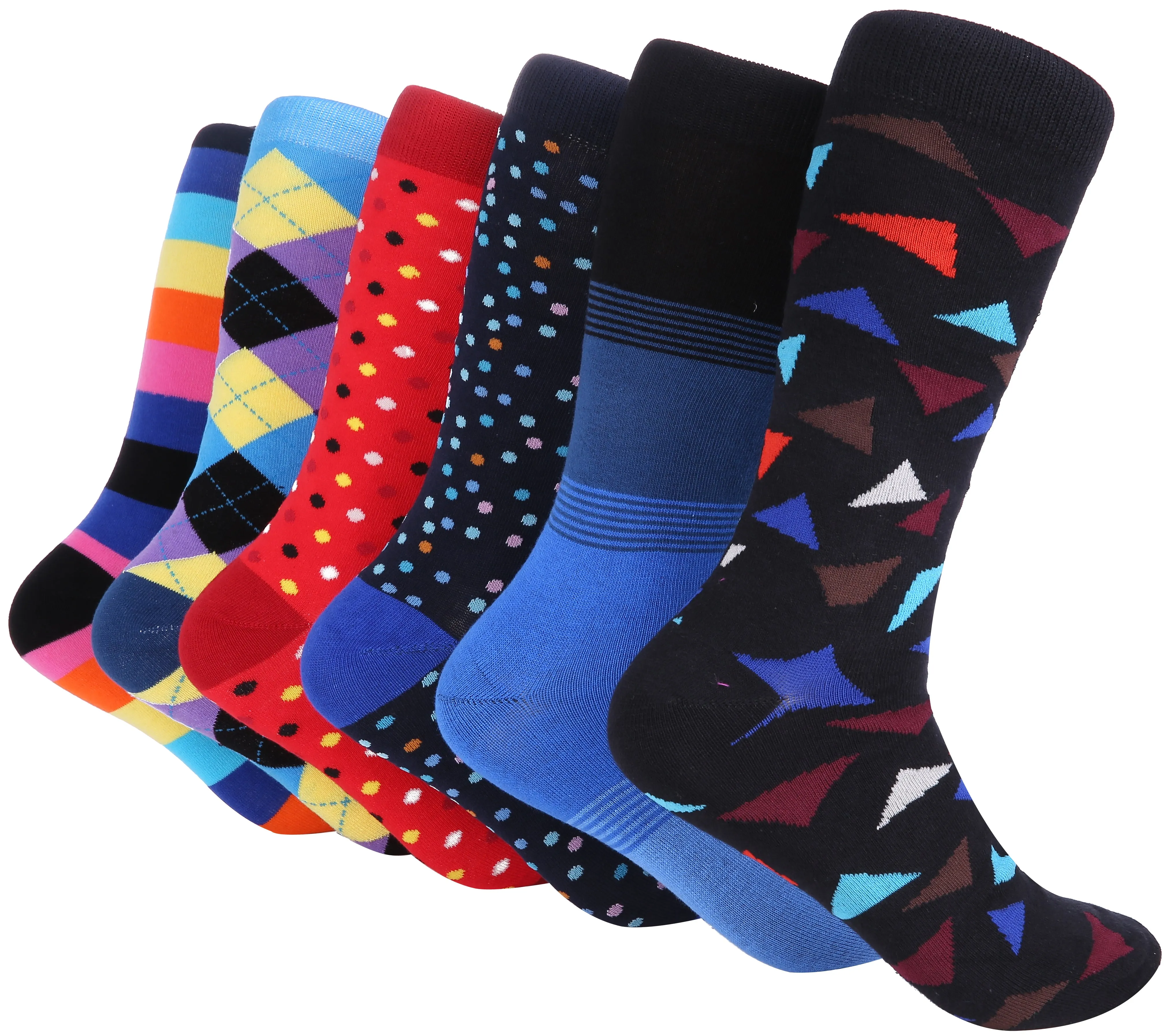 Men's Bold Designer Dress Socks 6 Pack